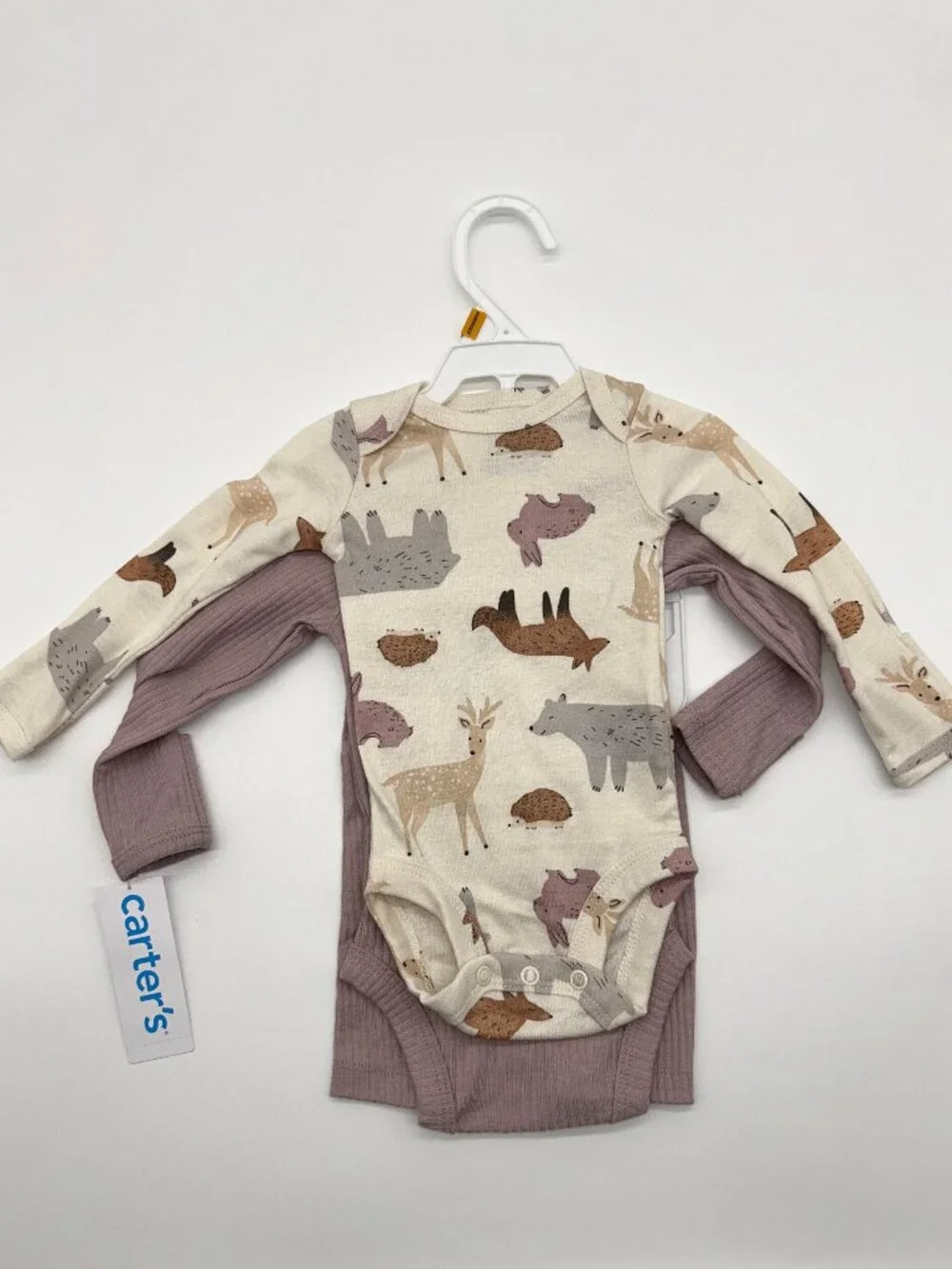 Carter's Girls Newborn Animal Themed Long Sleeve Bodysuit Outfit Set